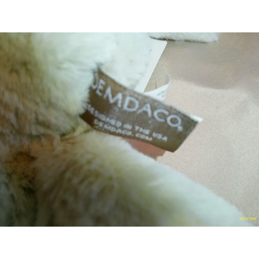 Demdaco Birthstone Bear Cream Plush October Pink Tourmaline Heart Foot 9 Inch